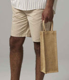 Westford Mill Shimmer Jute Bottle Bag | Natural Gold