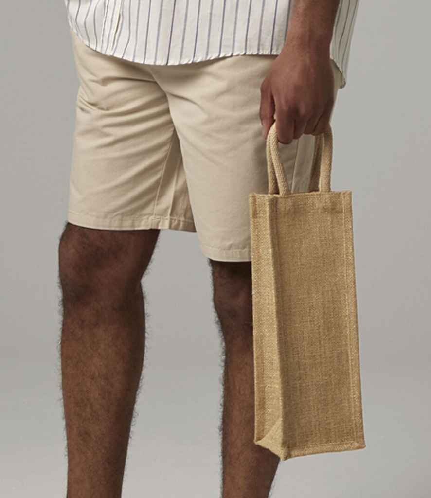 Westford Mill Shimmer Jute Bottle Bag | Natural Gold