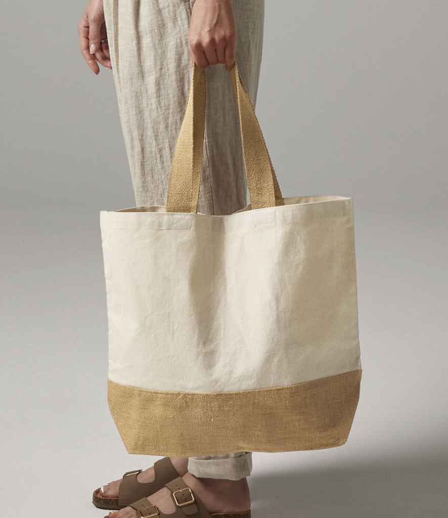 Westford Mill Jute Base Canvas Tote Bag | Natural