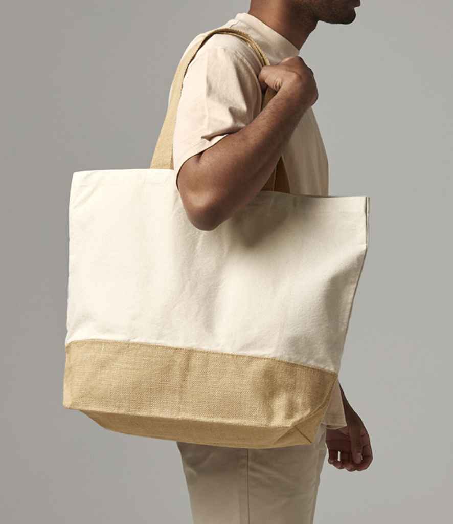 Westford Mill Jute Base Canvas Tote XL Bag | Natural
