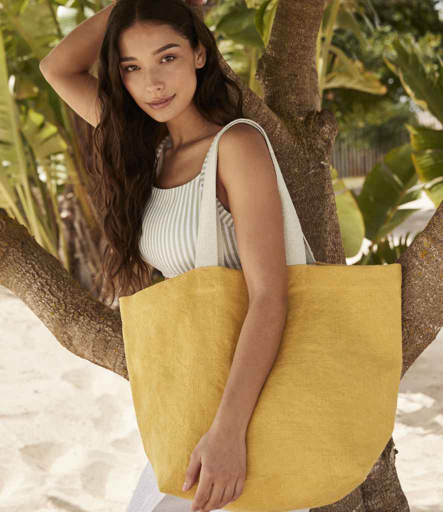 Westford Mill Soft Washed Jute Beach Bag | Saffron