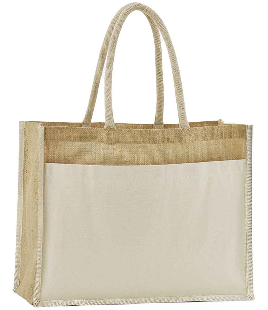 Westford Mill Cotton Pocket Natural Starched Jute Shopper | Natural
