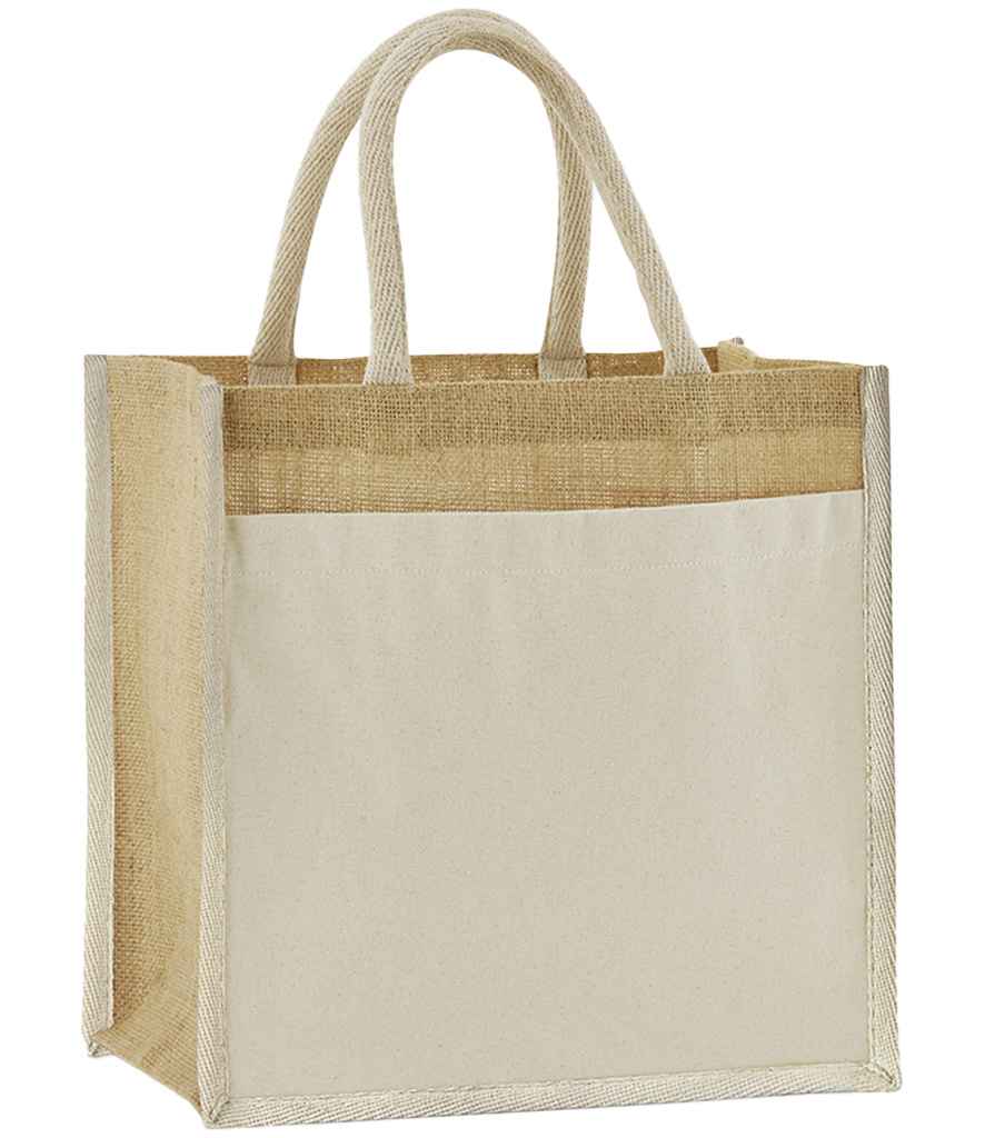 Westford Mill Cotton Pocket Natural Starched Jute Midi Tote Bag | Natural