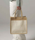 Westford Mill Cotton Pocket Natural Starched Jute Midi Tote Bag | Natural