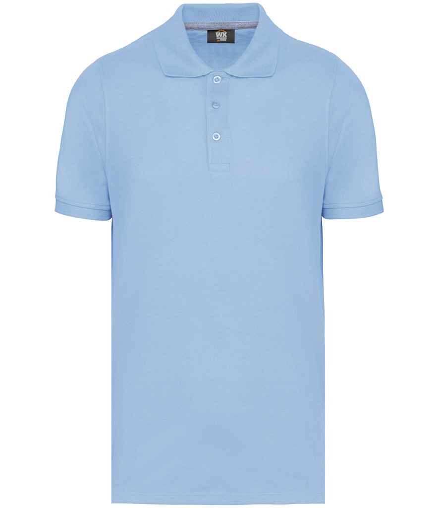 WK Designed to Work Anti-Bacterial Piqué Polo Shirt | Sky Blue