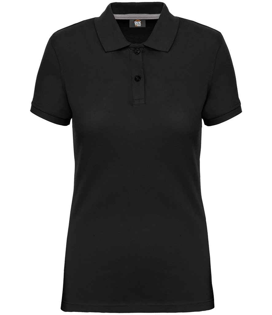 WK Designed to Work Ladies Anti-Bacterial Piqué Polo Shirt | Black