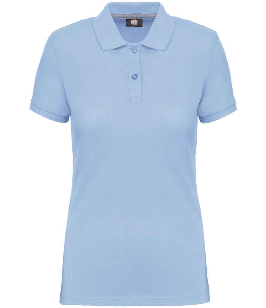 WK Designed to Work Ladies Anti-Bacterial Piqué Polo Shirt | Sky Blue