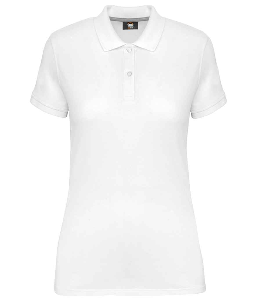 WK Designed to Work Ladies Anti-Bacterial Piqué Polo Shirt | White