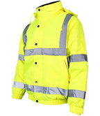 Warrior Hi-Vis Fleece Lined Bomber Jacket | Fluorescent Yellow