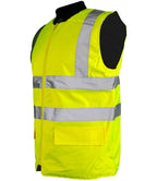 Warrior Hi-Vis Reversible Bodywarmer | Fluorescent Yellow
