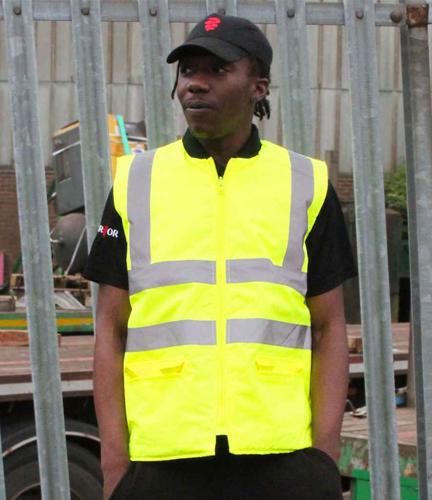 Warrior Hi-Vis Reversible Bodywarmer | Fluorescent Yellow