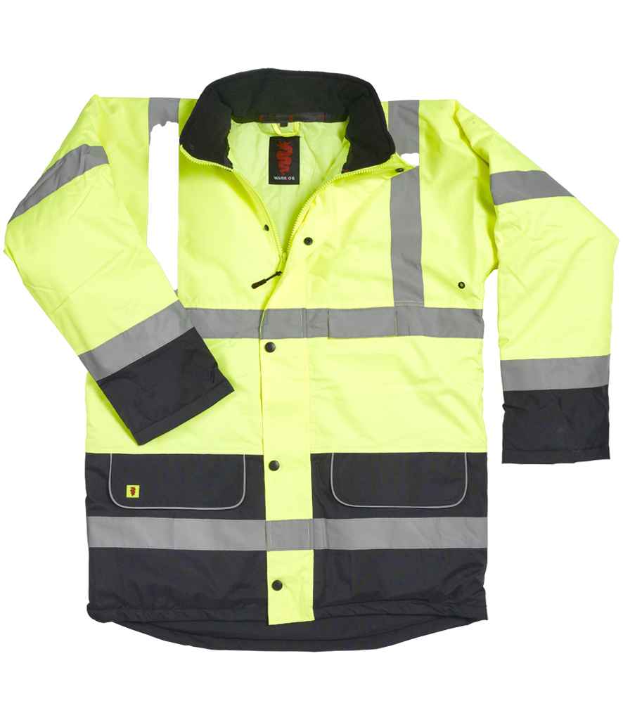 Warrior Hi-Vis Contrast Traffic Jacket | Fluorescent Yellow