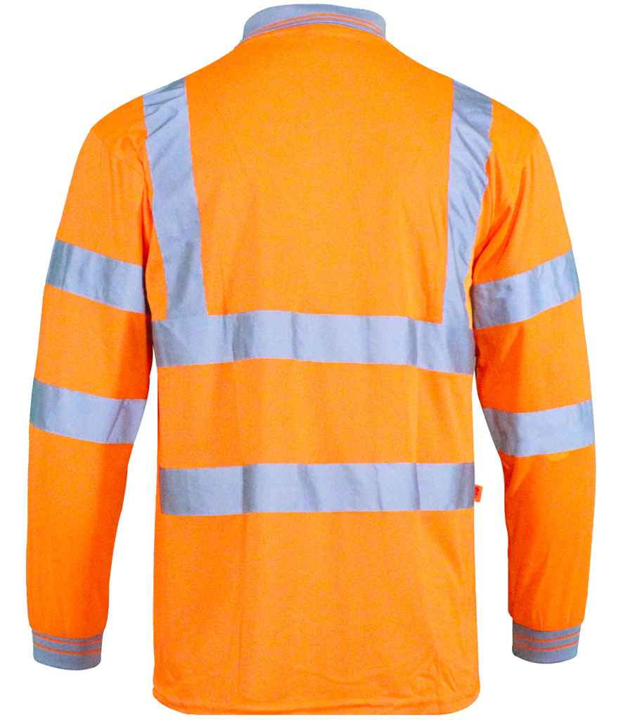 Warrior Hi-Vis Long Sleeve Polo Shirt | Orange