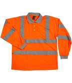 Warrior Hi-Vis Long Sleeve Polo Shirt | Orange