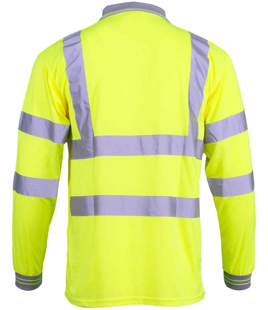 Warrior Hi-Vis Long Sleeve Polo Shirt | Yellow