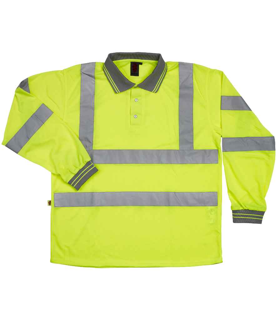 Warrior Hi-Vis Long Sleeve Polo Shirt | Yellow