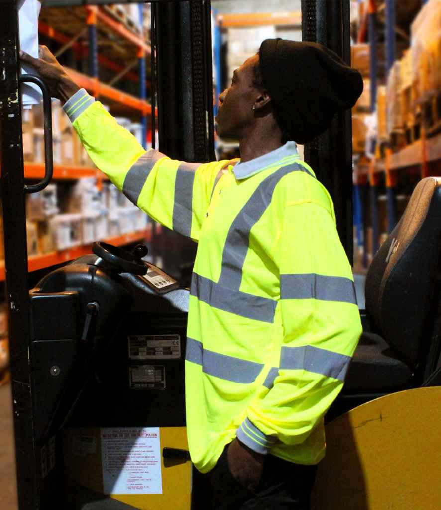 Warrior Hi-Vis Long Sleeve Polo Shirt | Yellow