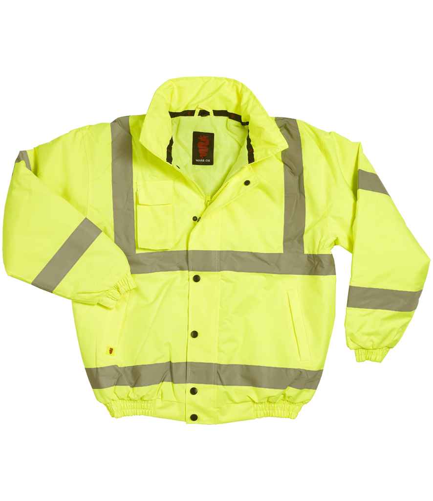 Warrior Hi-Vis Bomber Jacket | Fluorescent Yellow