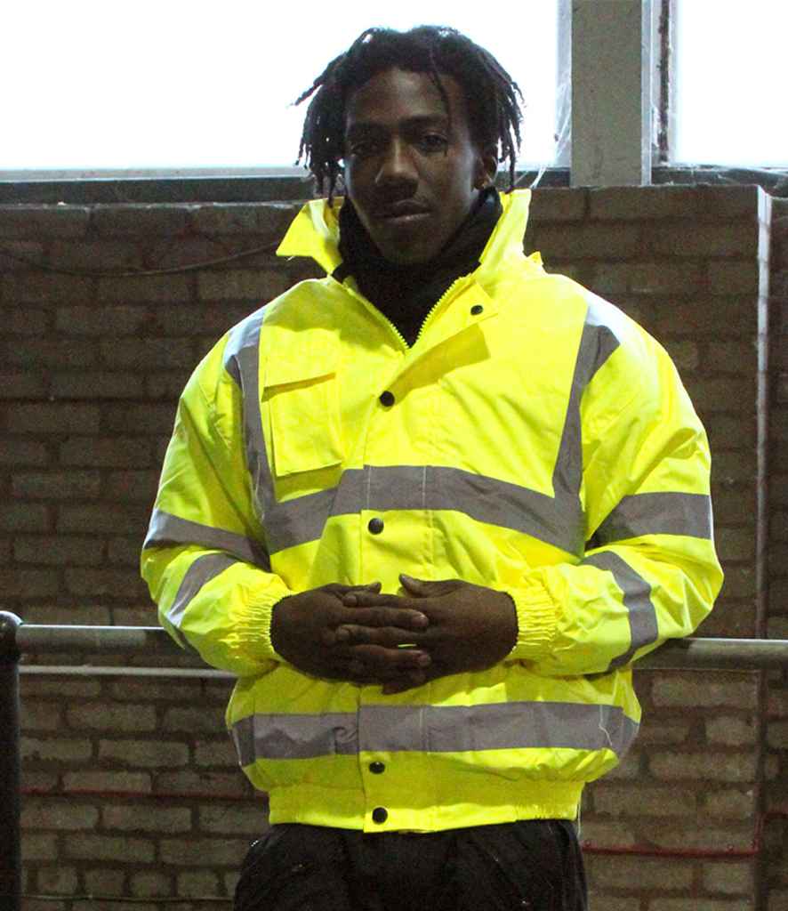 Warrior Hi-Vis Bomber Jacket | Fluorescent Yellow