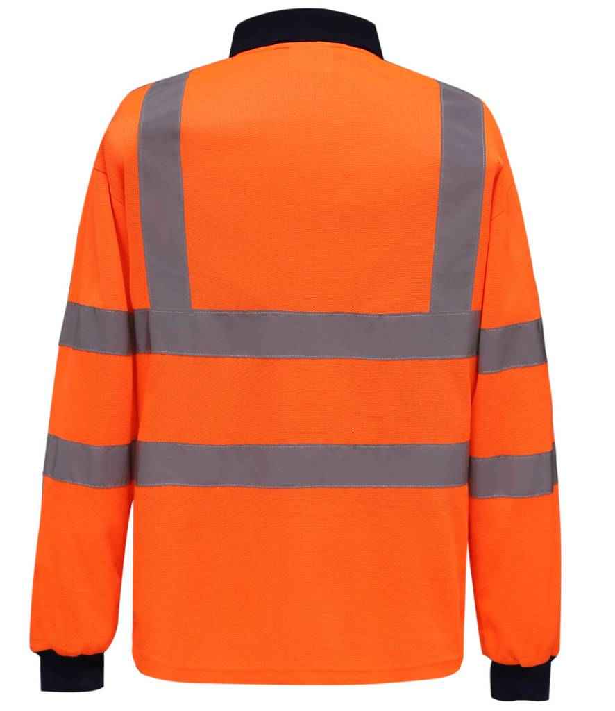 Yoko Hi-Vis Long Sleeve Polo Shirt | Orange
