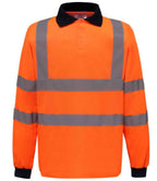 Yoko Hi-Vis Long Sleeve Polo Shirt | Orange