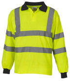 Yoko Hi-Vis Long Sleeve Polo Shirt | Yellow