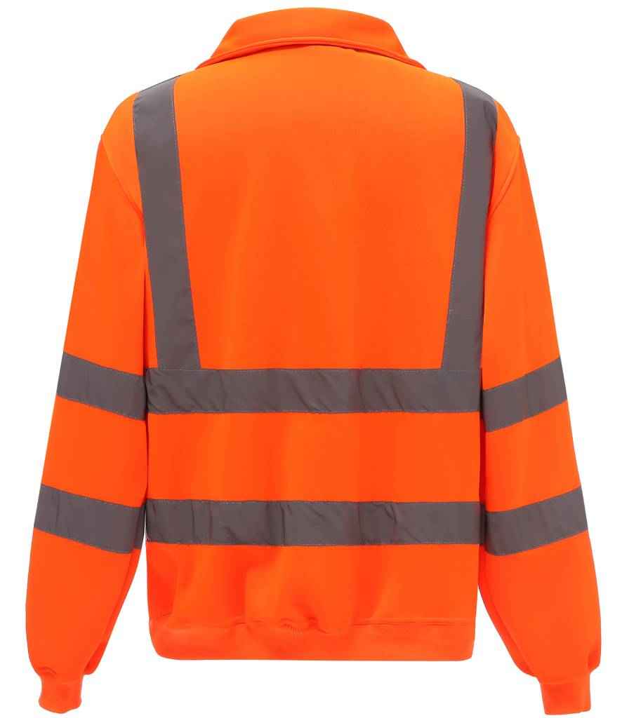 Yoko Hi-Vis Zip Neck Sweatshirt | Orange