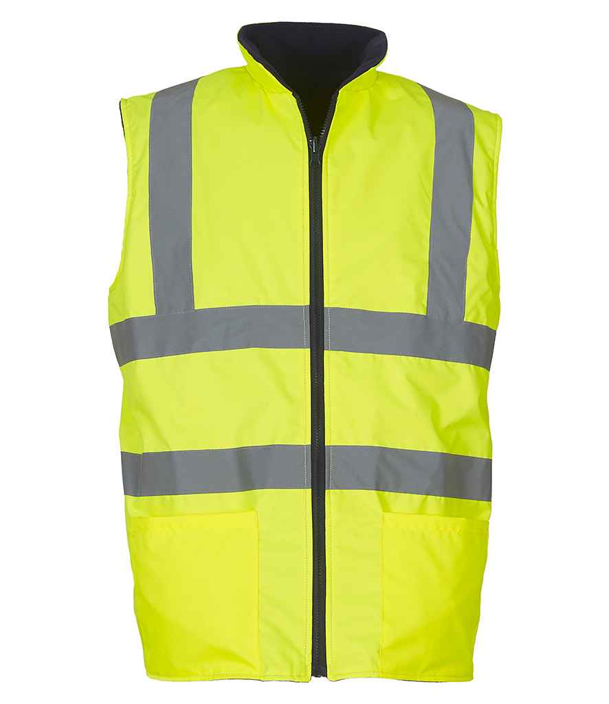 Yoko Hi-Vis Reversible Fleece Bodywarmer | Yellow
