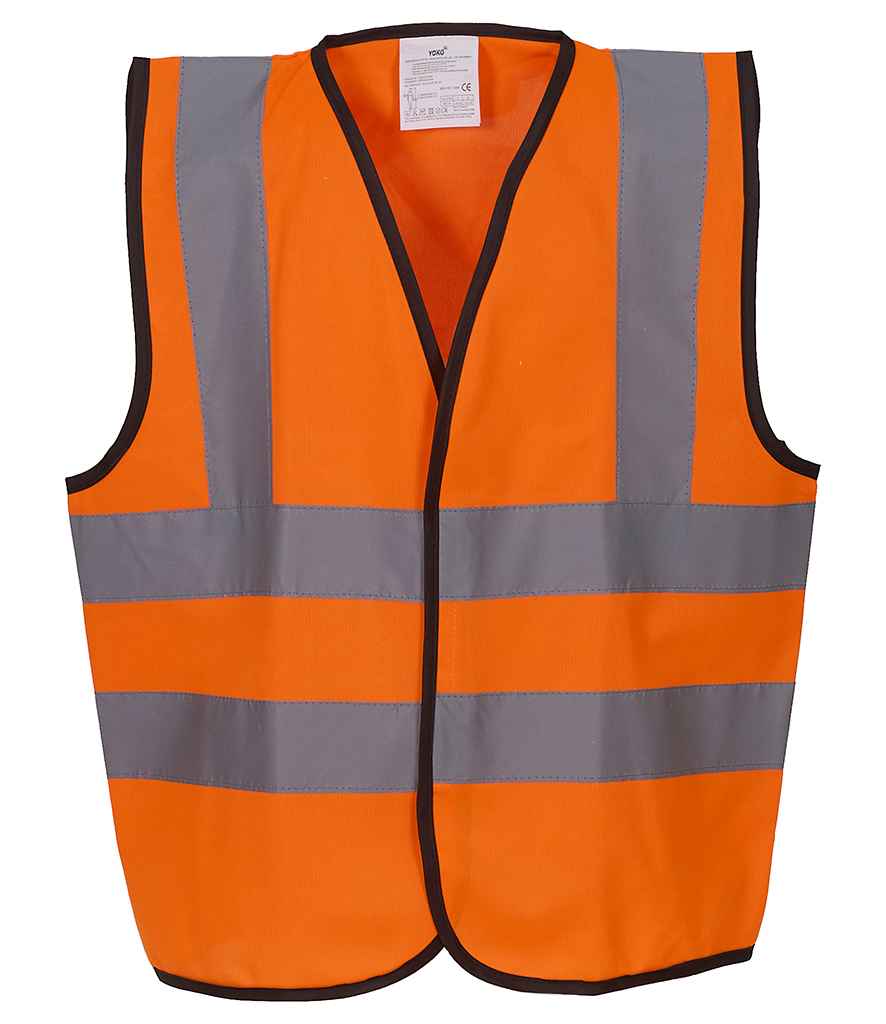 Yoko Kids Hi-Vis Two Band and Braces Waistcoat | Orange