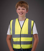 Yoko Kids Hi-Vis Two Band and Braces Waistcoat | Yellow