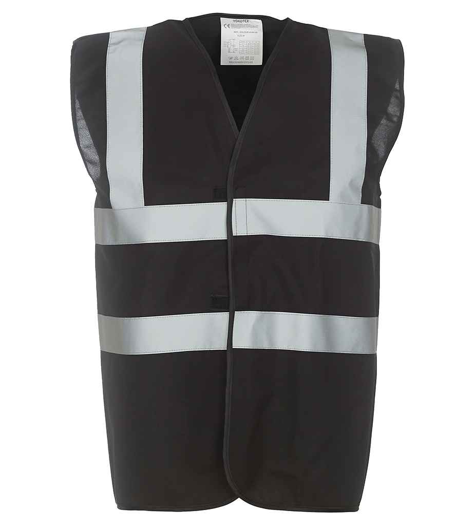 Yoko Hi-Vis Two Band and Braces Waistcoat | Black