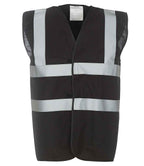 Yoko Hi-Vis Two Band and Braces Waistcoat | Black