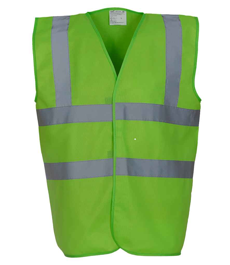 Yoko Hi-Vis Two Band and Braces Waistcoat | Lime Green