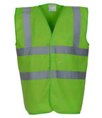Yoko Hi-Vis Two Band and Braces Waistcoat | Lime Green