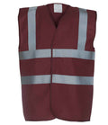 Yoko Hi-Vis Two Band and Braces Waistcoat | Maroon
