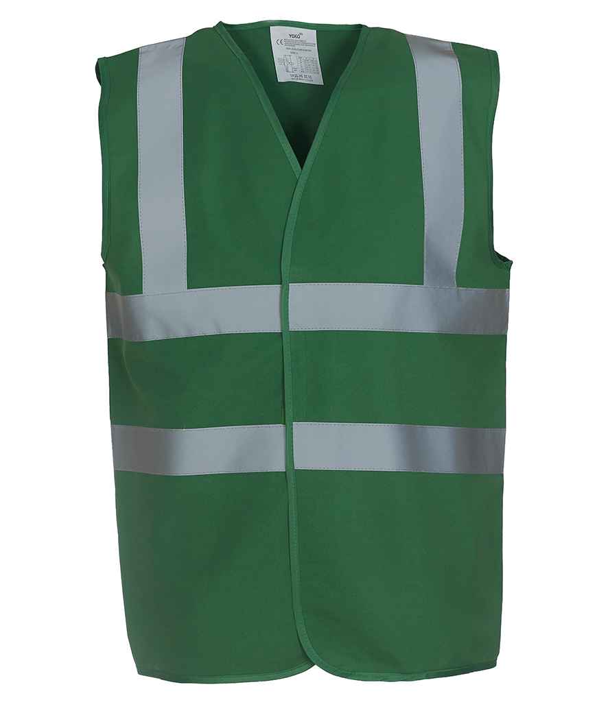 Yoko Hi-Vis Two Band and Braces Waistcoat | Paramedic Green