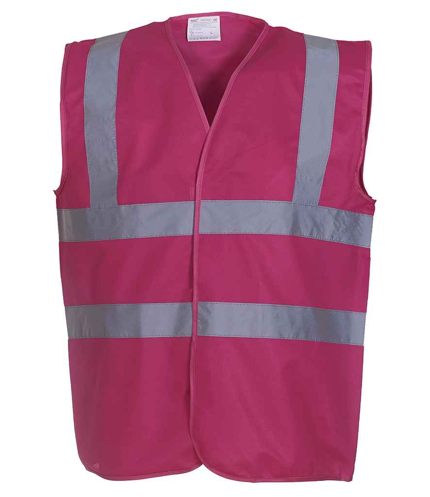 Yoko Hi-Vis Two Band and Braces Waistcoat | Raspberry
