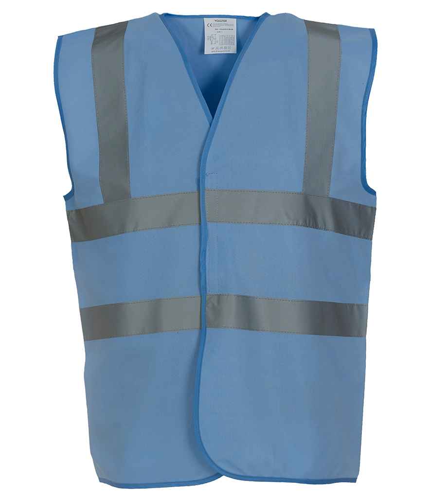 Yoko Hi-Vis Two Band and Braces Waistcoat | Sky Blue