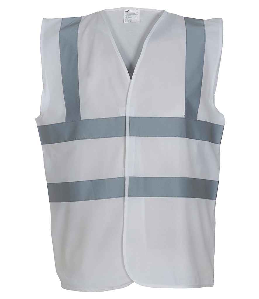 Yoko Hi-Vis Two Band and Braces Waistcoat | White