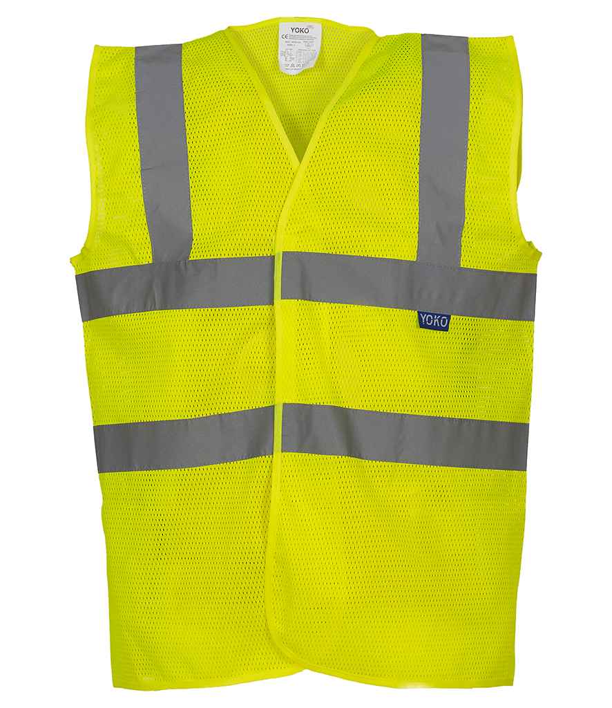 Yoko Top Cool Open Mesh Waistcoat | Yellow