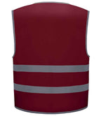 Yoko Kids Hi-Vis Two Band Waistcoat | Maroon