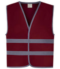 Yoko Kids Hi-Vis Two Band Waistcoat | Maroon