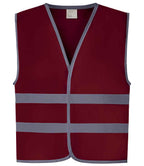 Yoko Kids Hi-Vis Two Band Waistcoat | Maroon