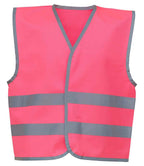 Yoko Kids Hi-Vis Two Band Waistcoat | Pink