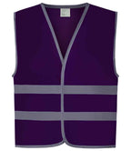 Yoko Kids Hi-Vis Two Band Waistcoat | Purple