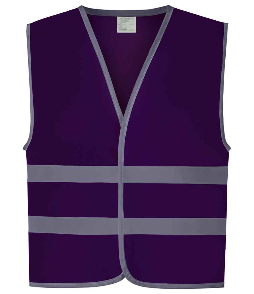Yoko Kids Hi-Vis Two Band Waistcoat | Purple