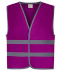 Yoko Kids Hi-Vis Two Band Waistcoat | Raspberry