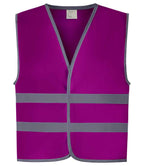 Yoko Kids Hi-Vis Two Band Waistcoat | Raspberry
