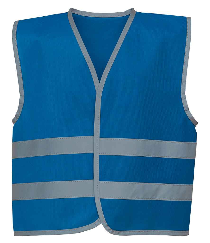 Yoko Kids Hi-Vis Two Band Waistcoat | Royal Blue