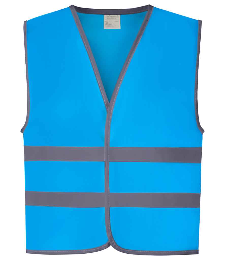 Yoko Kids Hi-Vis Two Band Waistcoat | Sapphire Blue